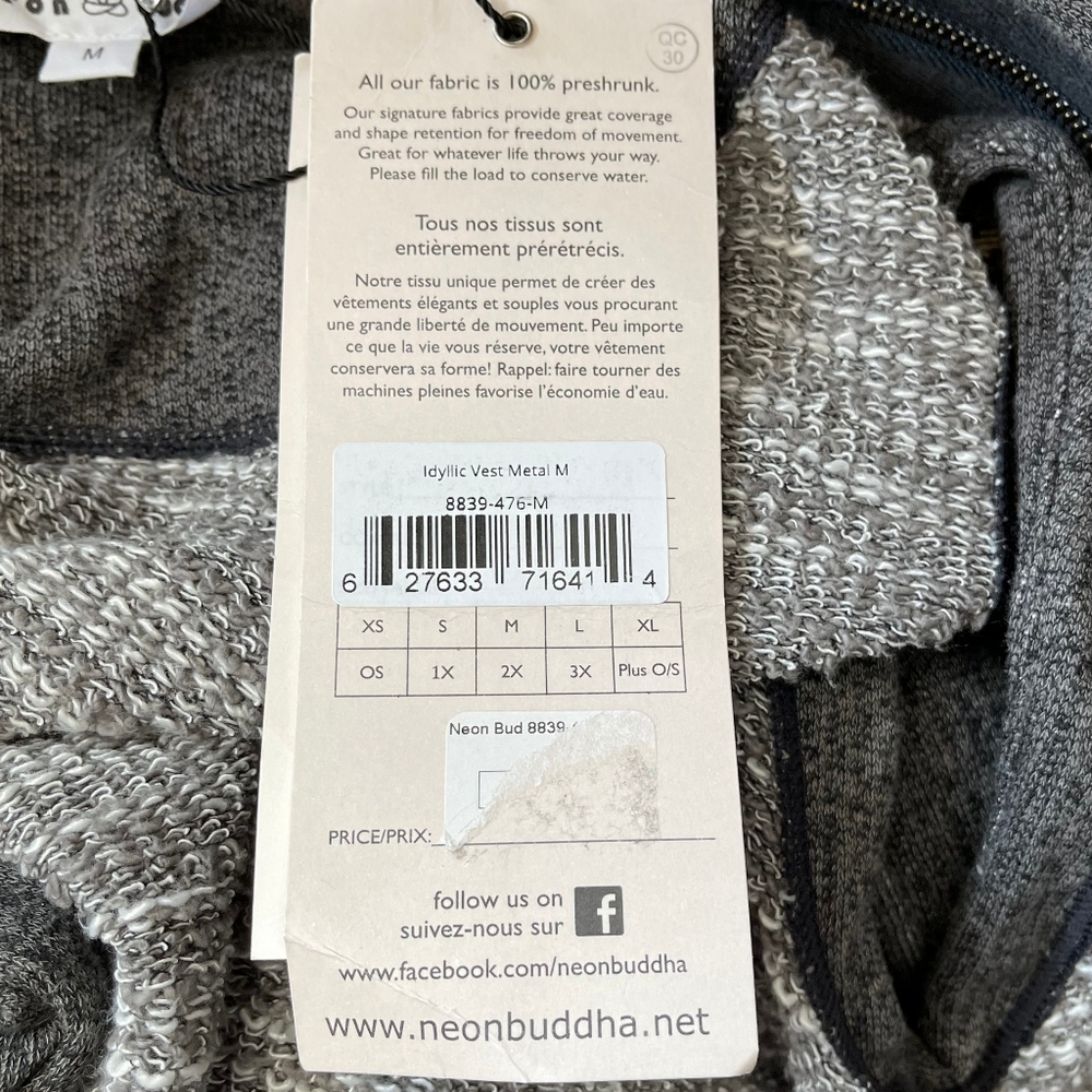 NWT Neon Buddha Idyllic Zip Moto Vest medium - Picture 7 of 9